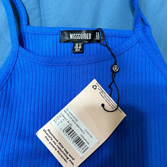 NWT Missguided Ribbed Racer Neck Mini Dress - Picture 4 of 5